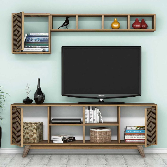 Hanah Home Mueble de TV Inci - Walnut